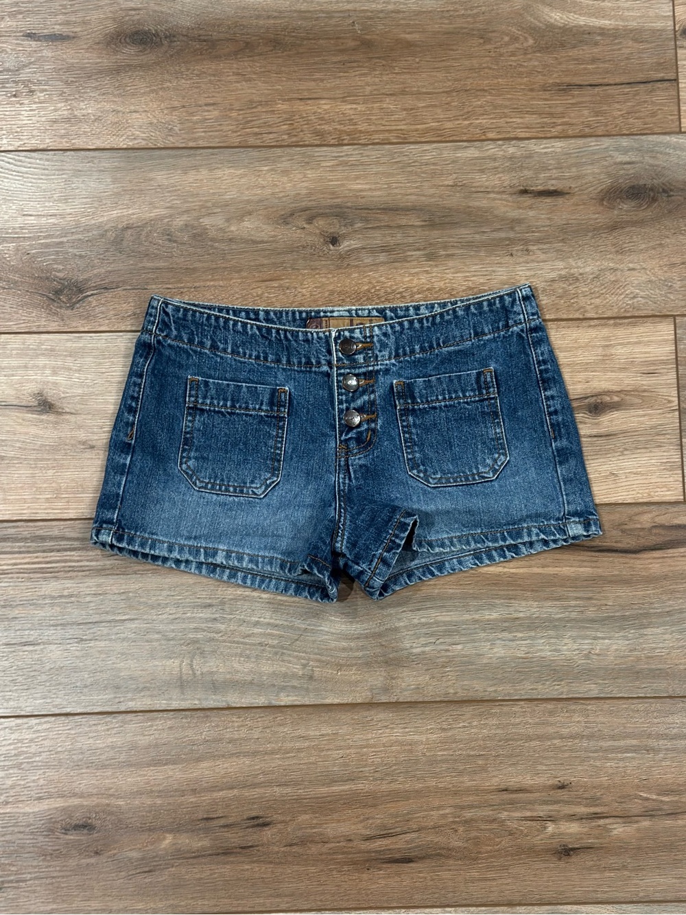 L.E.I 100% Cotton Vintage 2000s Y2k Bareback Low-rise Denim Micro Shorts | Sz 2